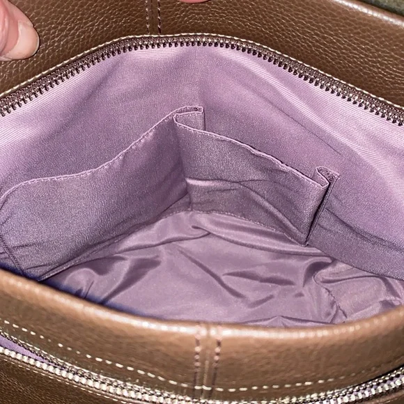 Coach Brown Leather Shoulder Bag with Hobo Silhouette - Picture 11 of 16